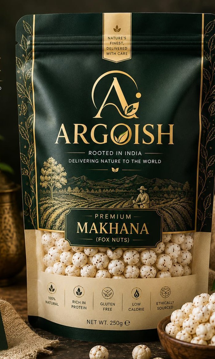 Argoish Makhana whole fox nuts retail pouch