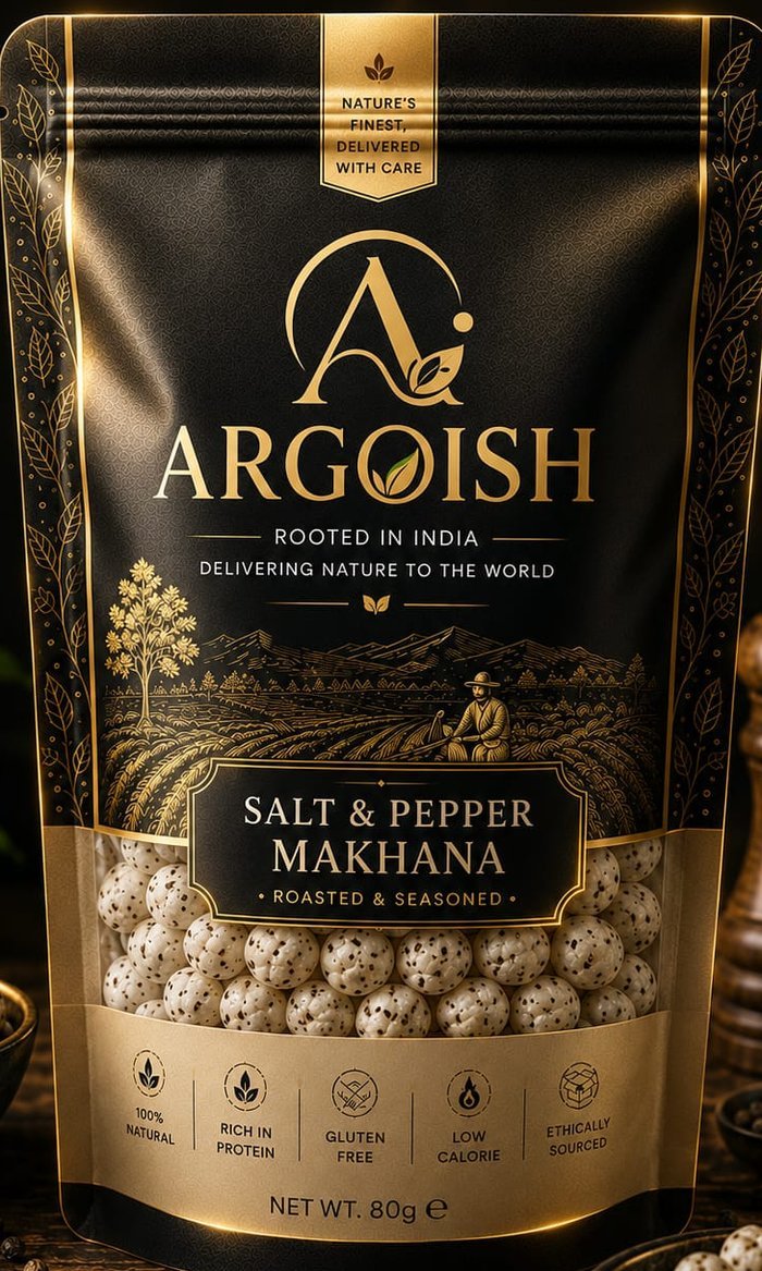 Argoish Salt and Pepper Makhana 80g pouch