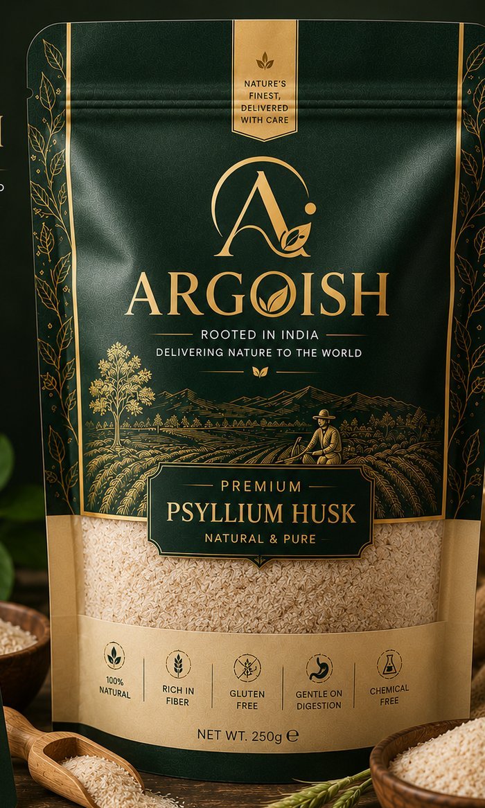 Argoish Premium Psyllium Husk retail pouch, 250g